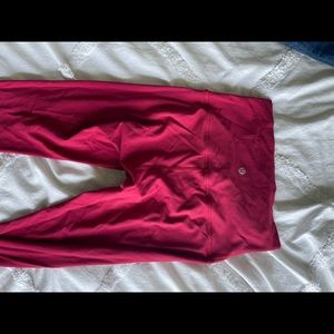 Red lululemon high waisted leggings